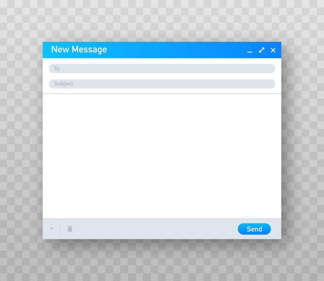 email modèle. Vide e courrier navigateur la fenêtre. courrier message la toile page vecteur Cadre. vecteur illustration
