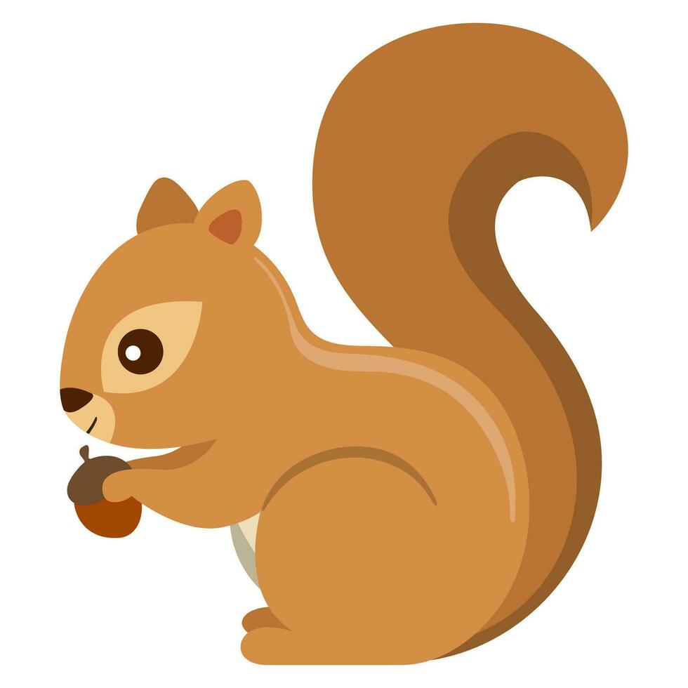 vecteur dessin animé écureuil en portant une noix.