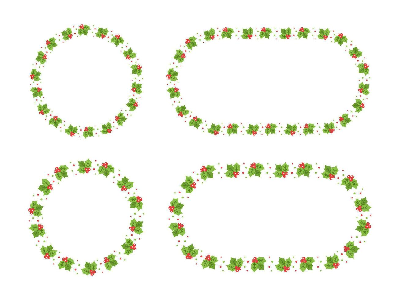 rond du gui cadre, Noël et Nouveau année carte modèle, hiver vacances saison plante conception frontière. vecteur illustration pour salutations, invitation, social médias poste.