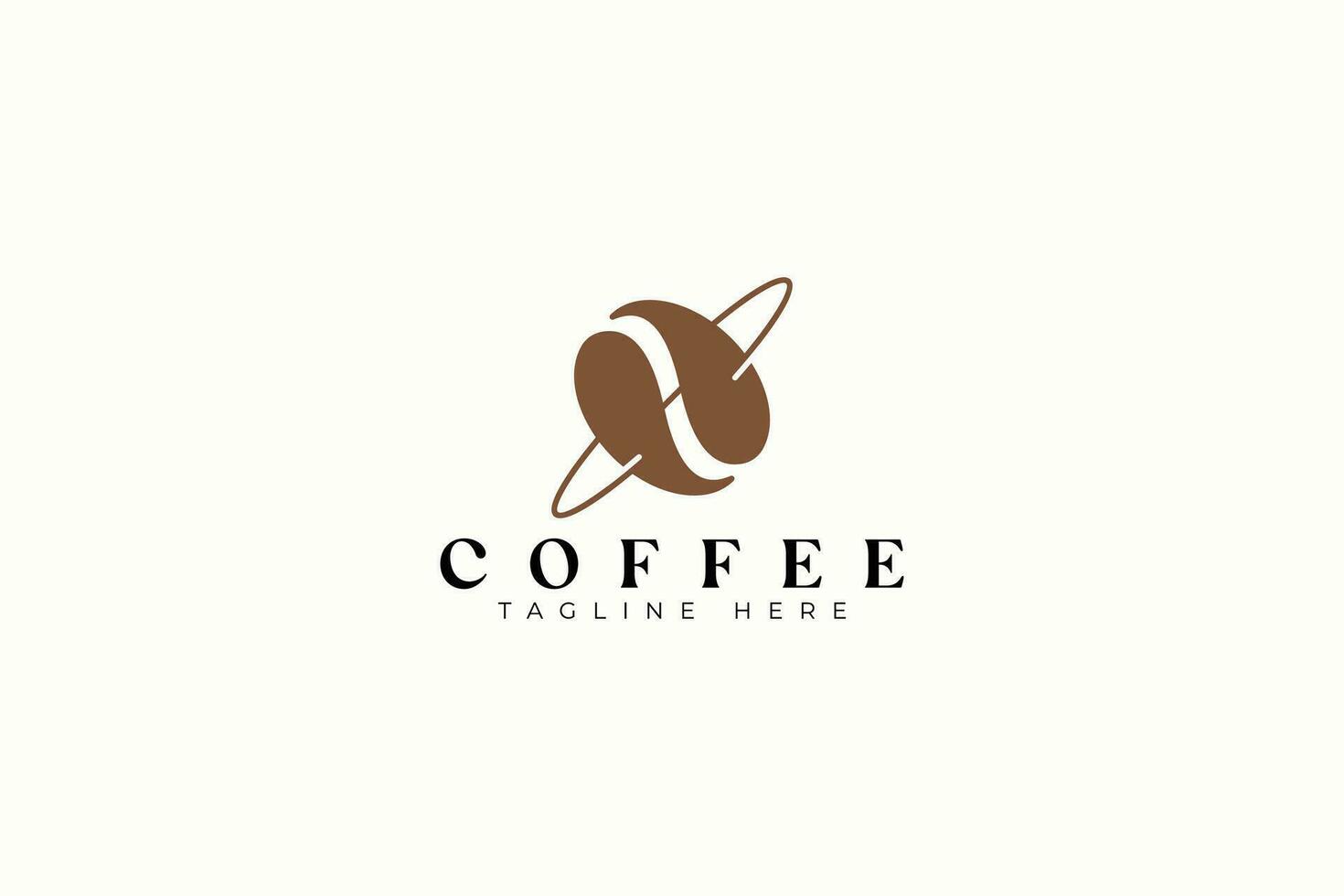 café haricot orbital planète abstrait signe symbole marque identité logo vecteur