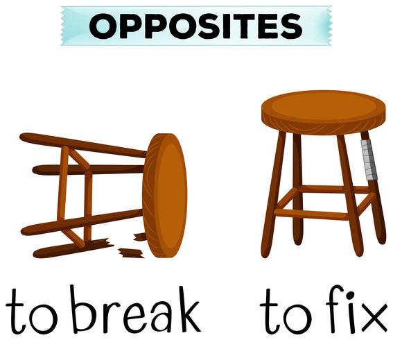 Mots opposés pour break and fix vecteur