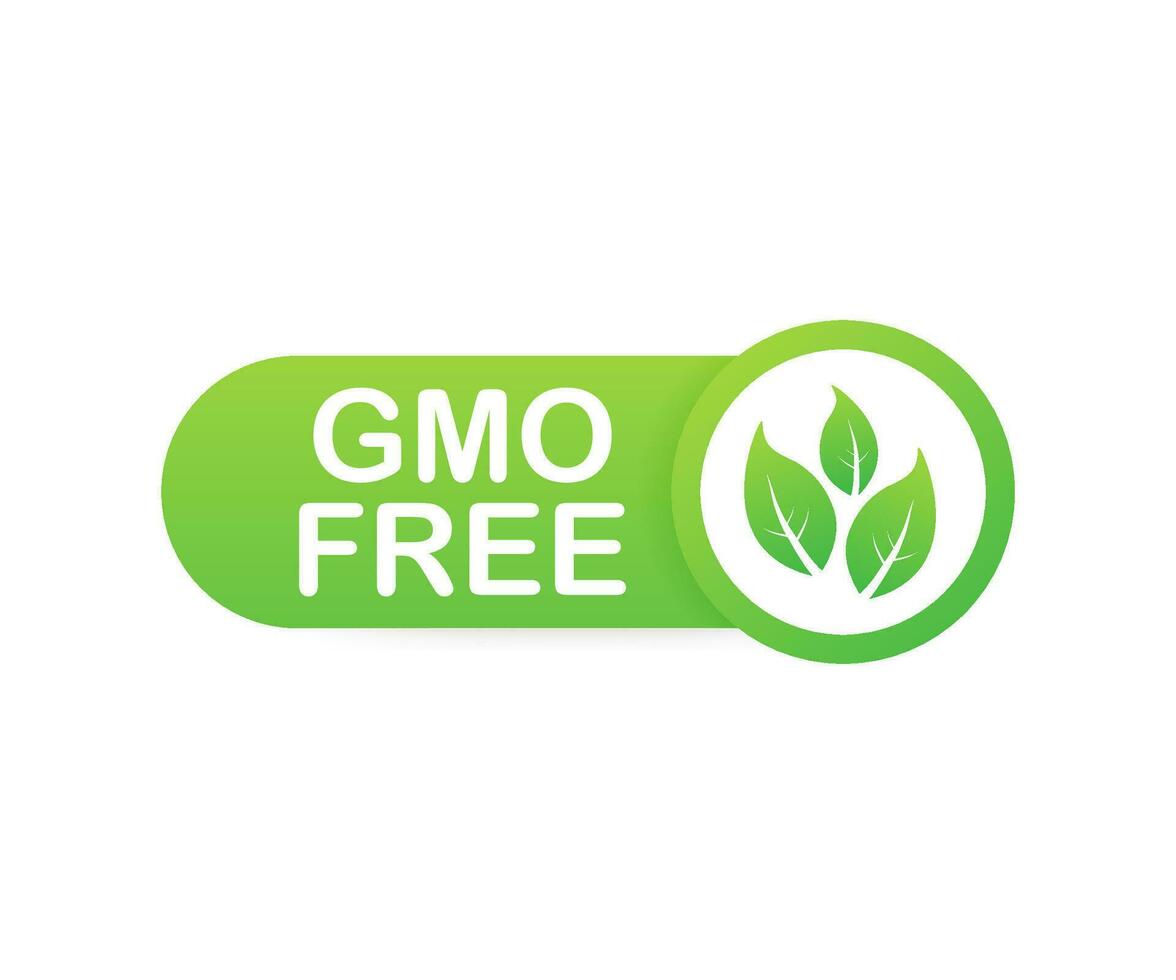 vert coloré organisme génétiquement modifié gratuit emblèmes, badge, logo, icône vecteur illustration