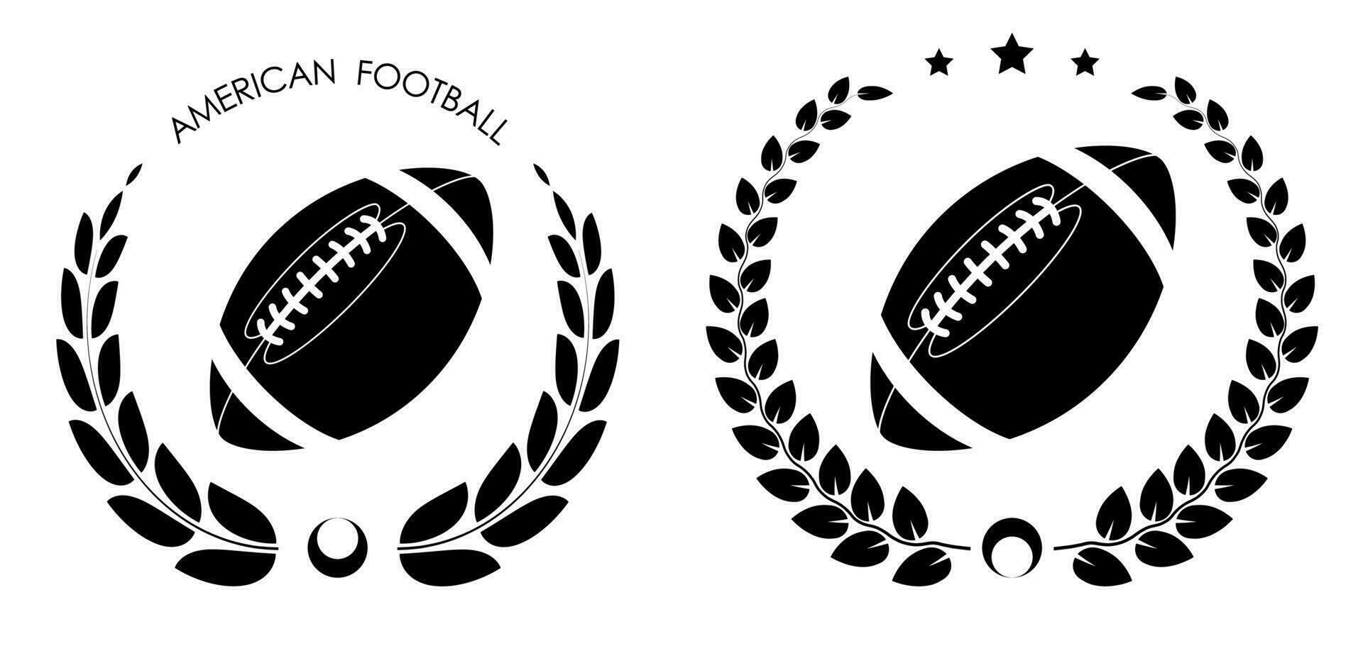 symbole, emblème des sports Balle pour américain Football avec laurier couronne pour concours. des sports équipement. actif mode de vie. vecteur