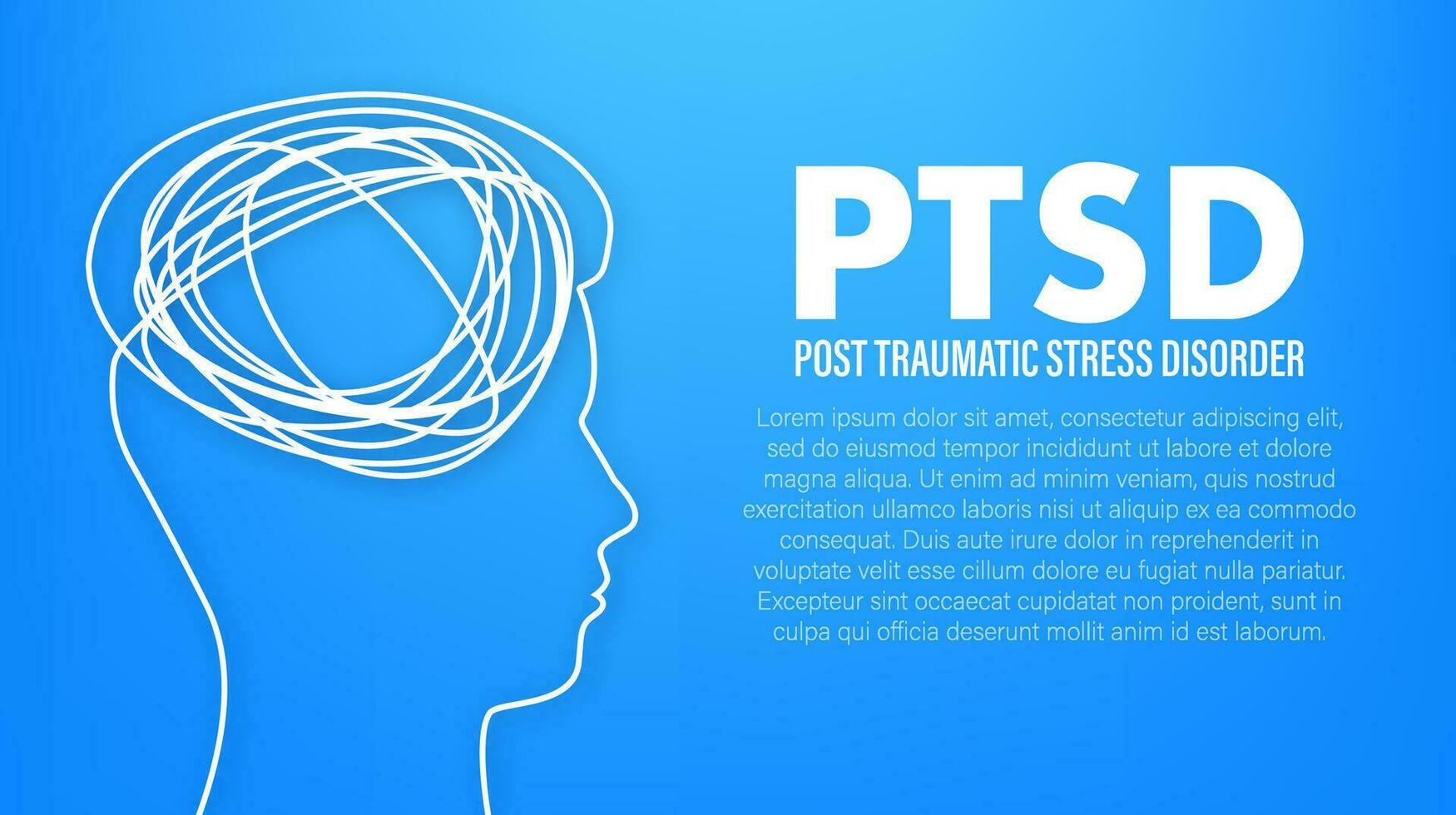 filaire avec ptsd pour bannière conception. mental santé conscience mois bannière vecteur