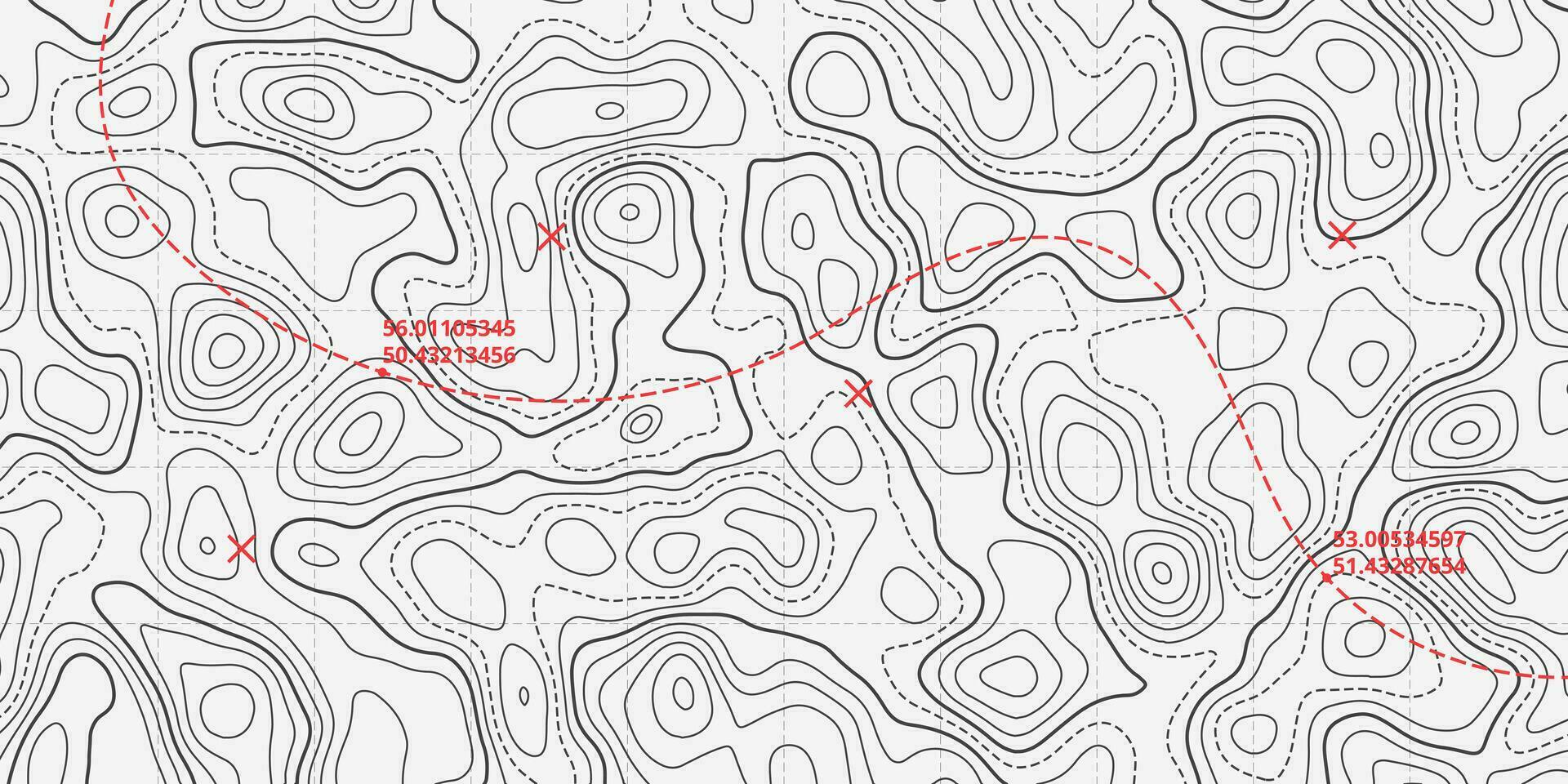 océan topographique ligne carte avec courbée vague isolignes vecteur illustration.
