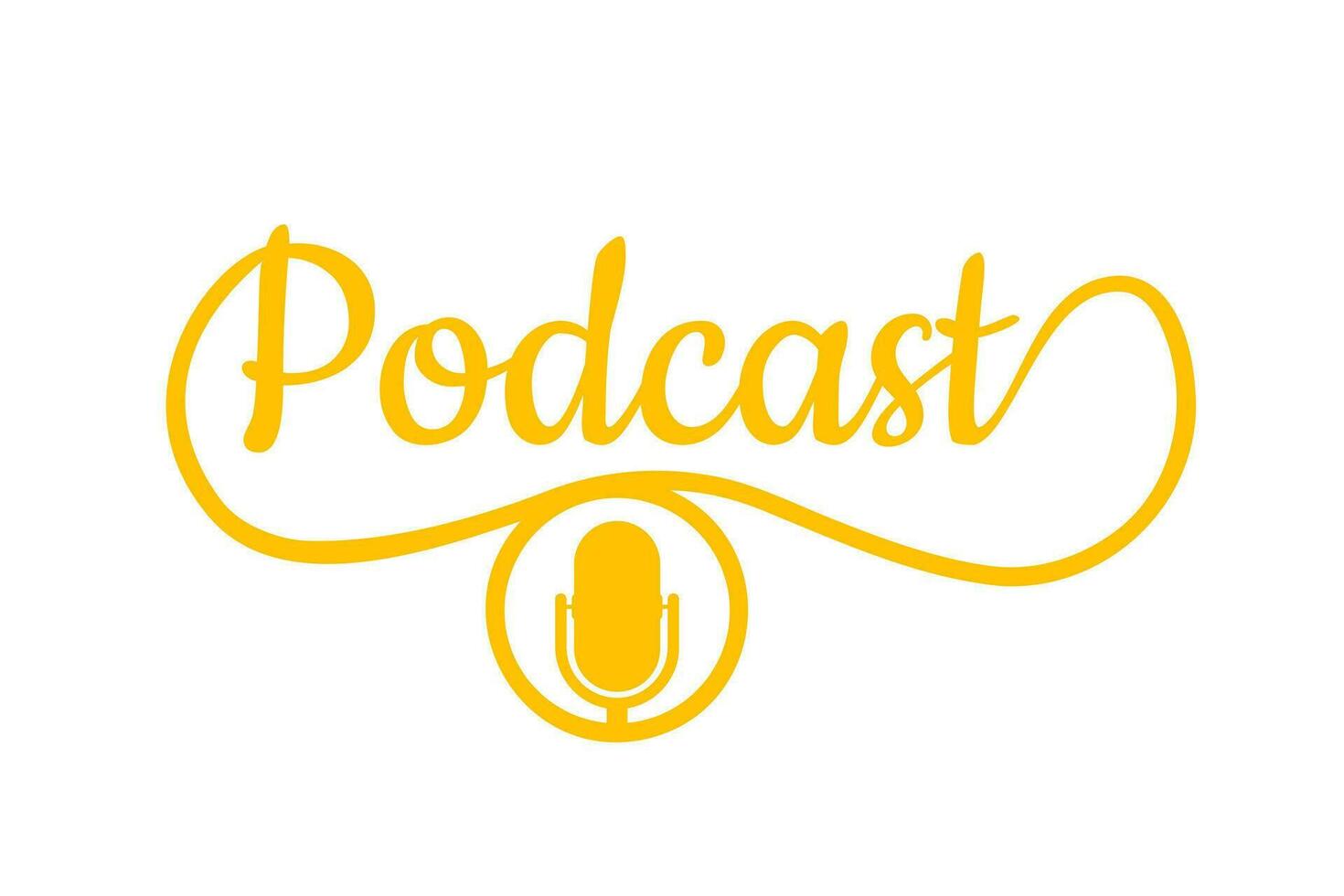 podcast. badge, icône timbre logo vecteur Stock illustration