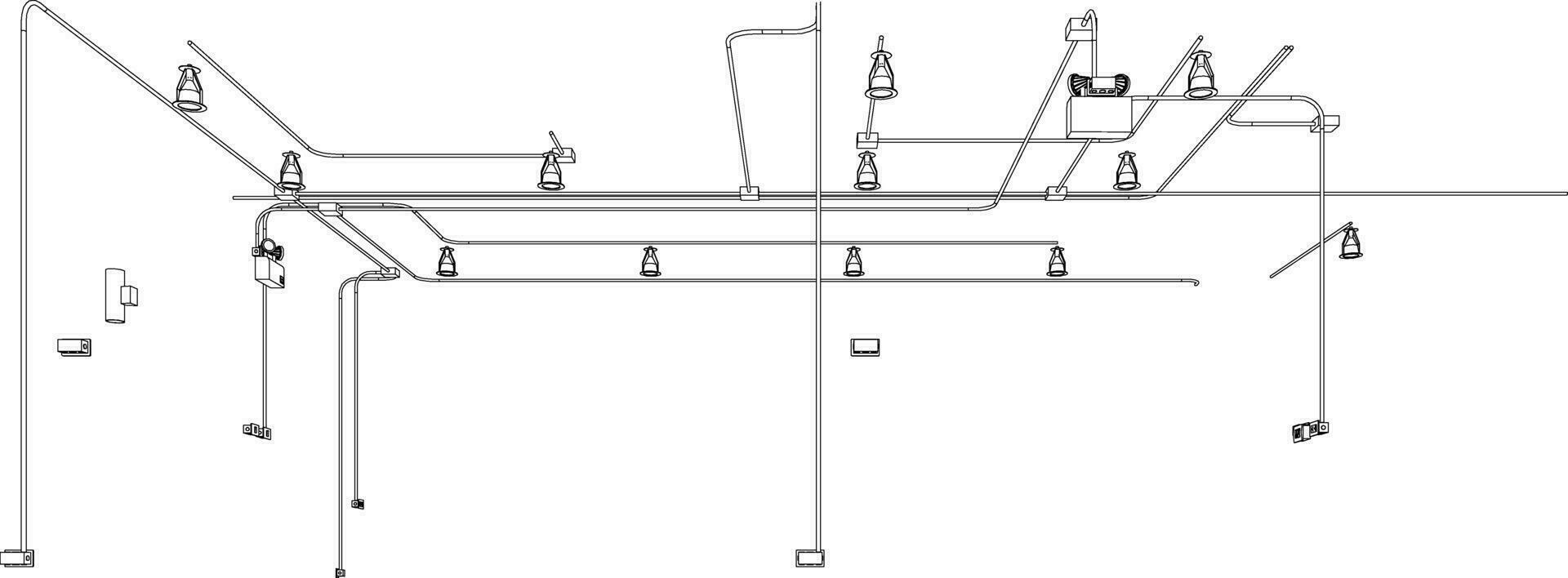 3d illustration de bâtiment tuyauterie vecteur