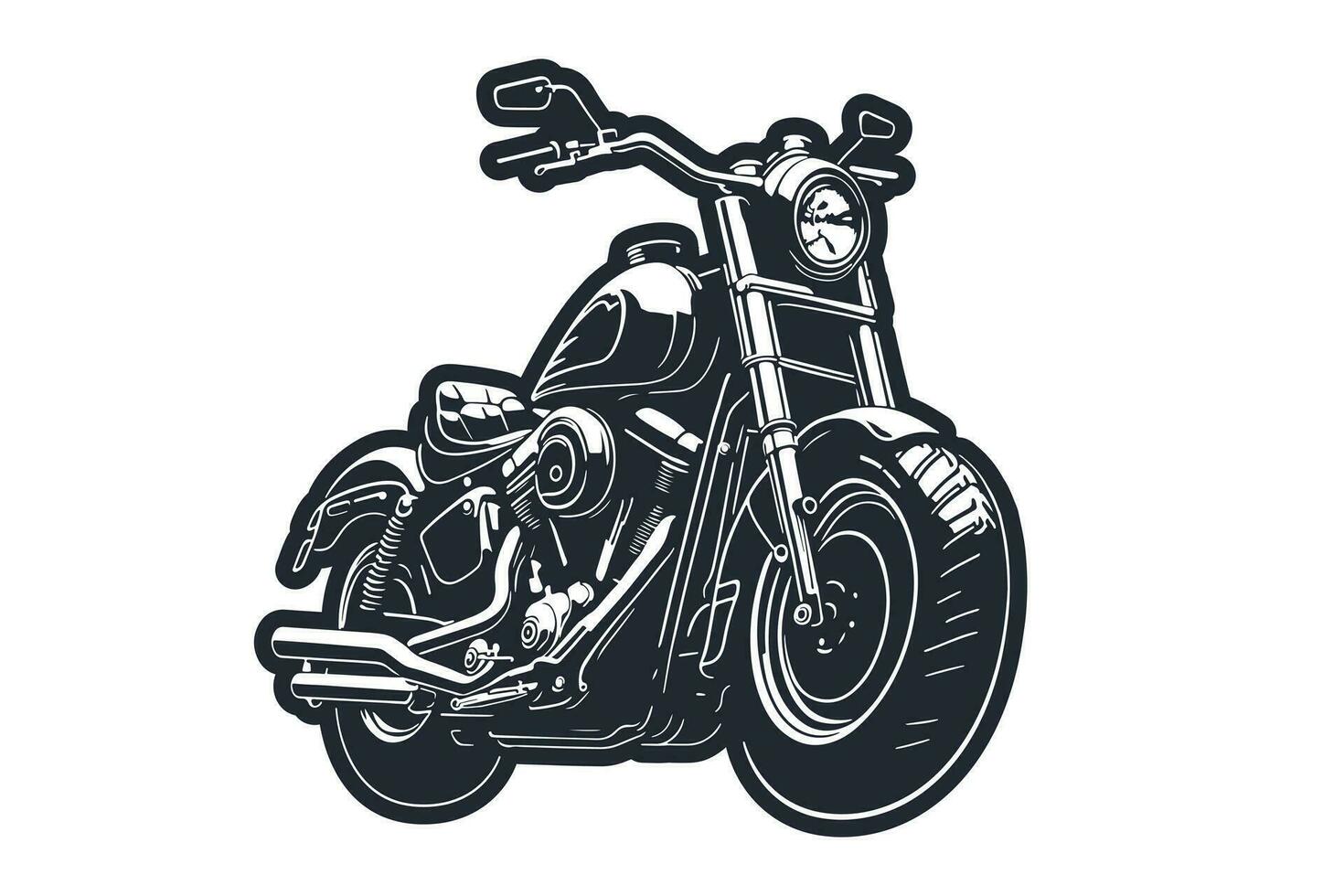 classique moto vecteur illustration. moteur bicyclette pour logo, motard club emblème, autocollant, t chemise conception imprimer.