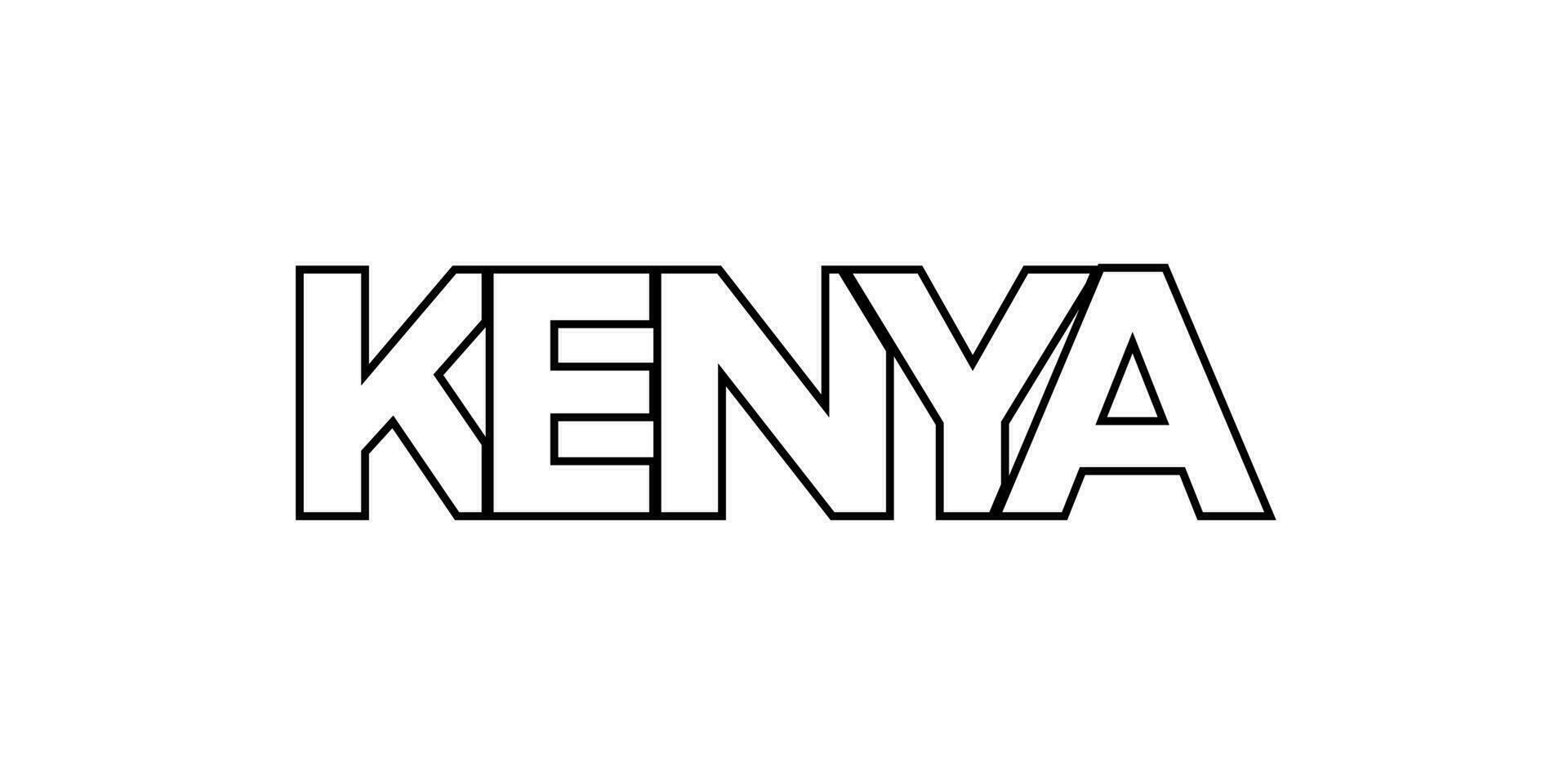 Kenya emblème. le conception Caractéristiques une géométrique style, vecteur illustration avec audacieux typographie dans une moderne Police de caractère. le graphique slogan caractères.