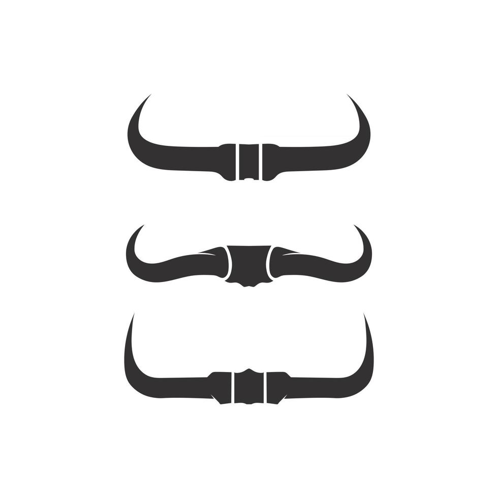 taureau et buffle tête vache logo design vecteur animal corne