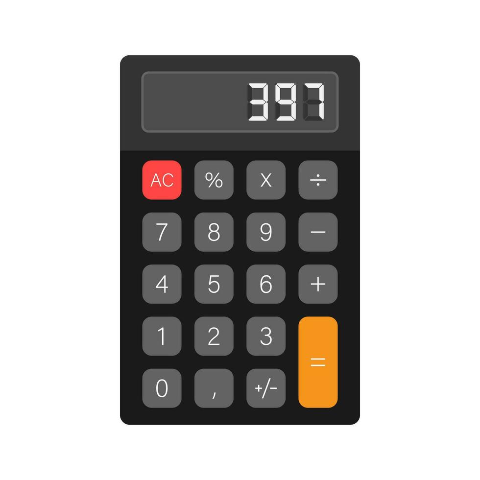 noir calculatrice blanc Contexte. moderne conception. électronique portable calculatrice. vecteur Stock illustration