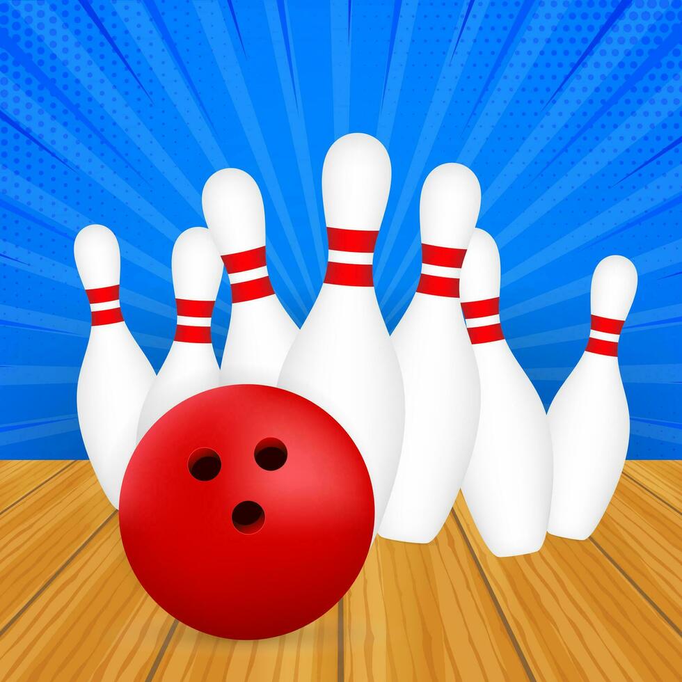 bowling affiche. bowling Jeu loisir concept. vecteur Stock illustration