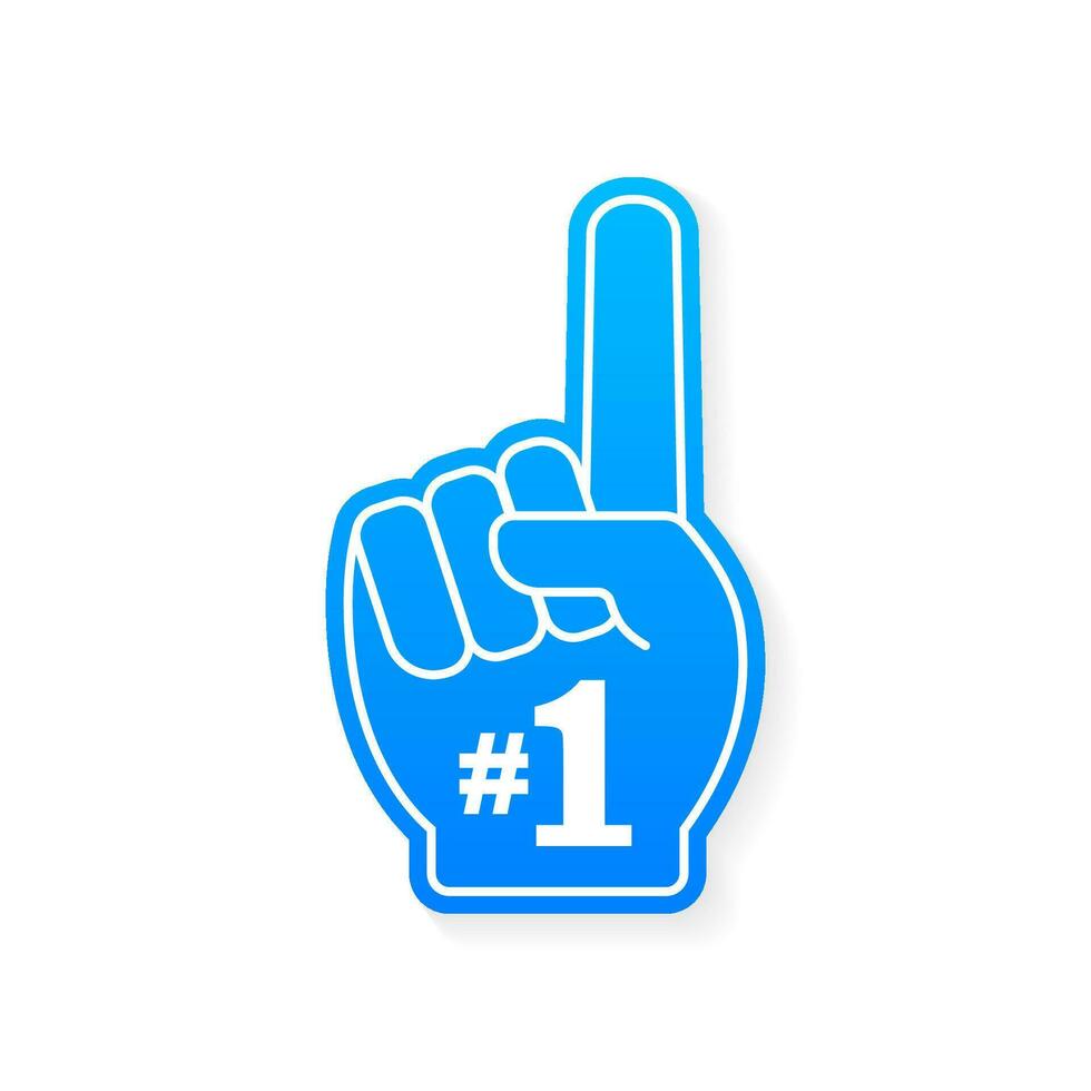 ventilateur logo main avec doigt en haut. main en haut avec nombre 1. vecteur Stock illustration