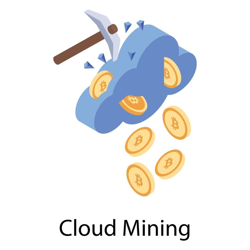 concepts de cloud mining vecteur