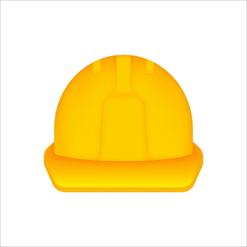 Jaune casque sur blanc Contexte. réaliste isolé vecteur. vecteur logo illustration