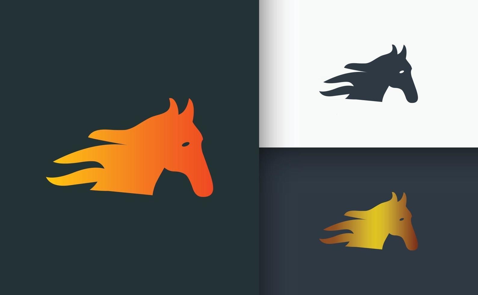 modèle de jeu de conception de logo de cheval vecteur