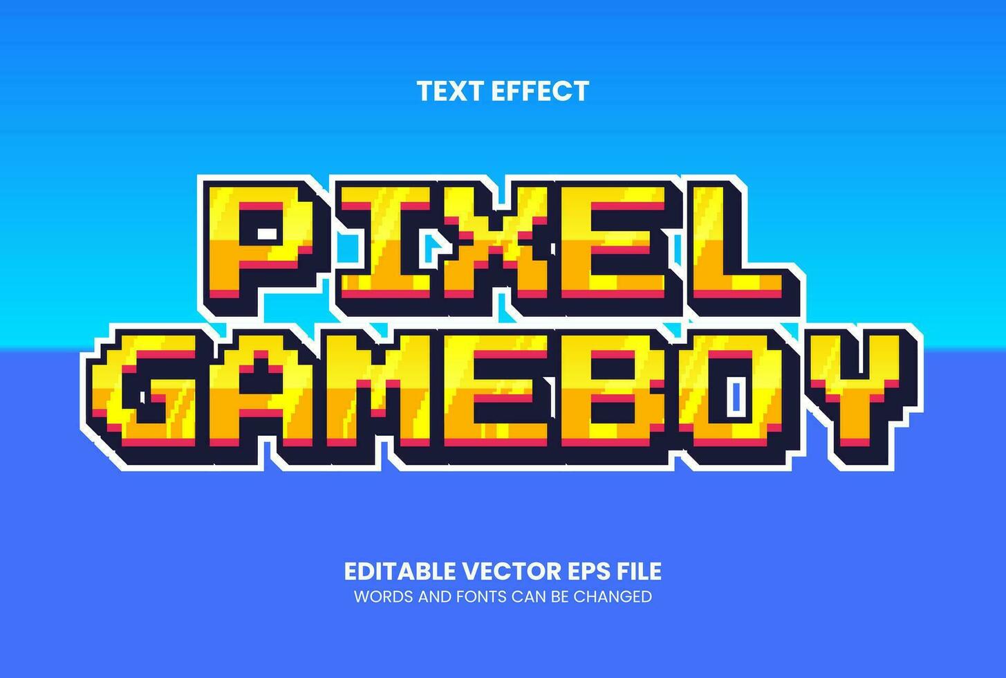 pixel Jeu dessin animé texte effet rétro style vecteur