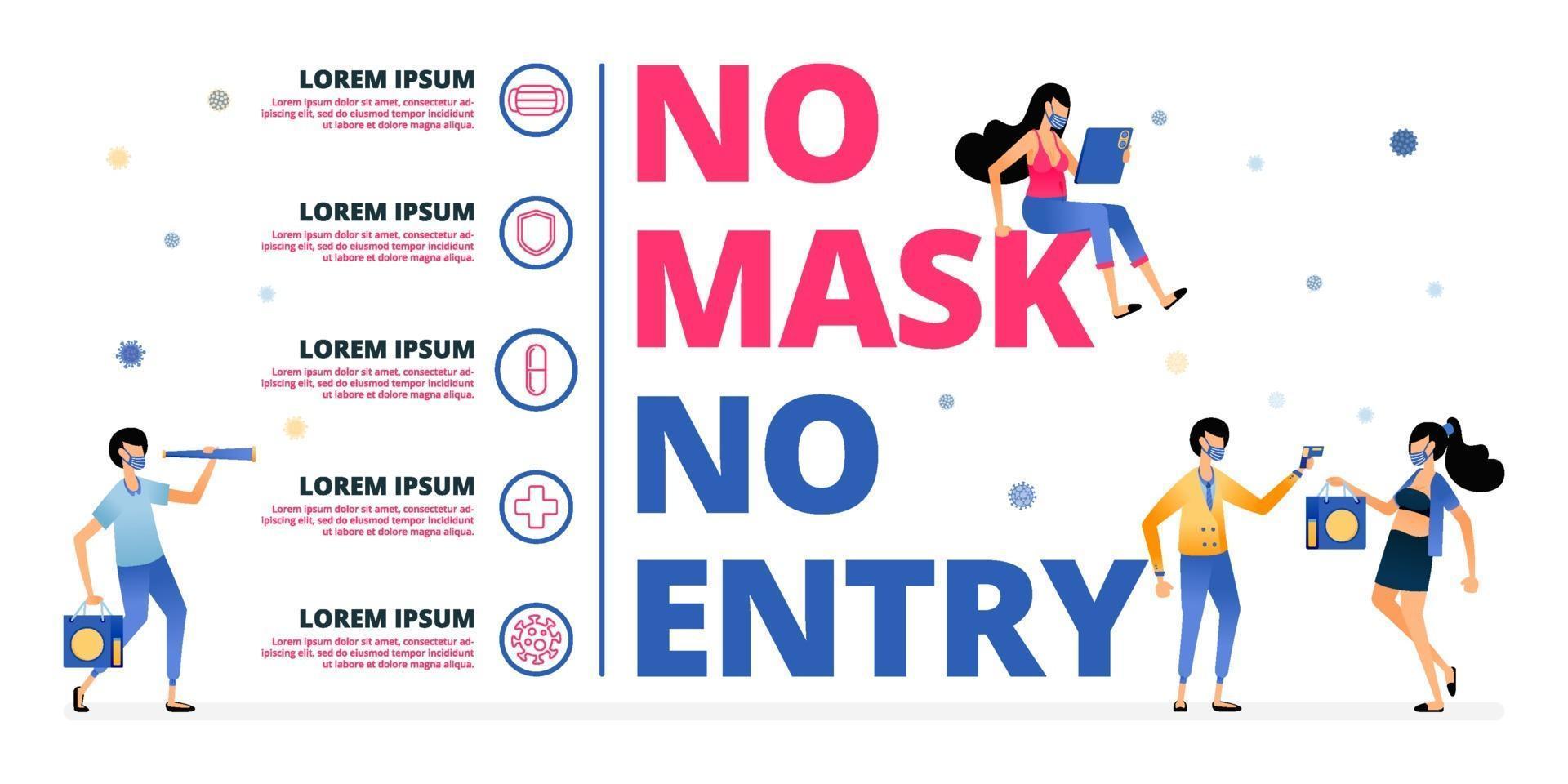 avertissement et appel au public à continuer de porter des masques pendant la pandémie vecteur