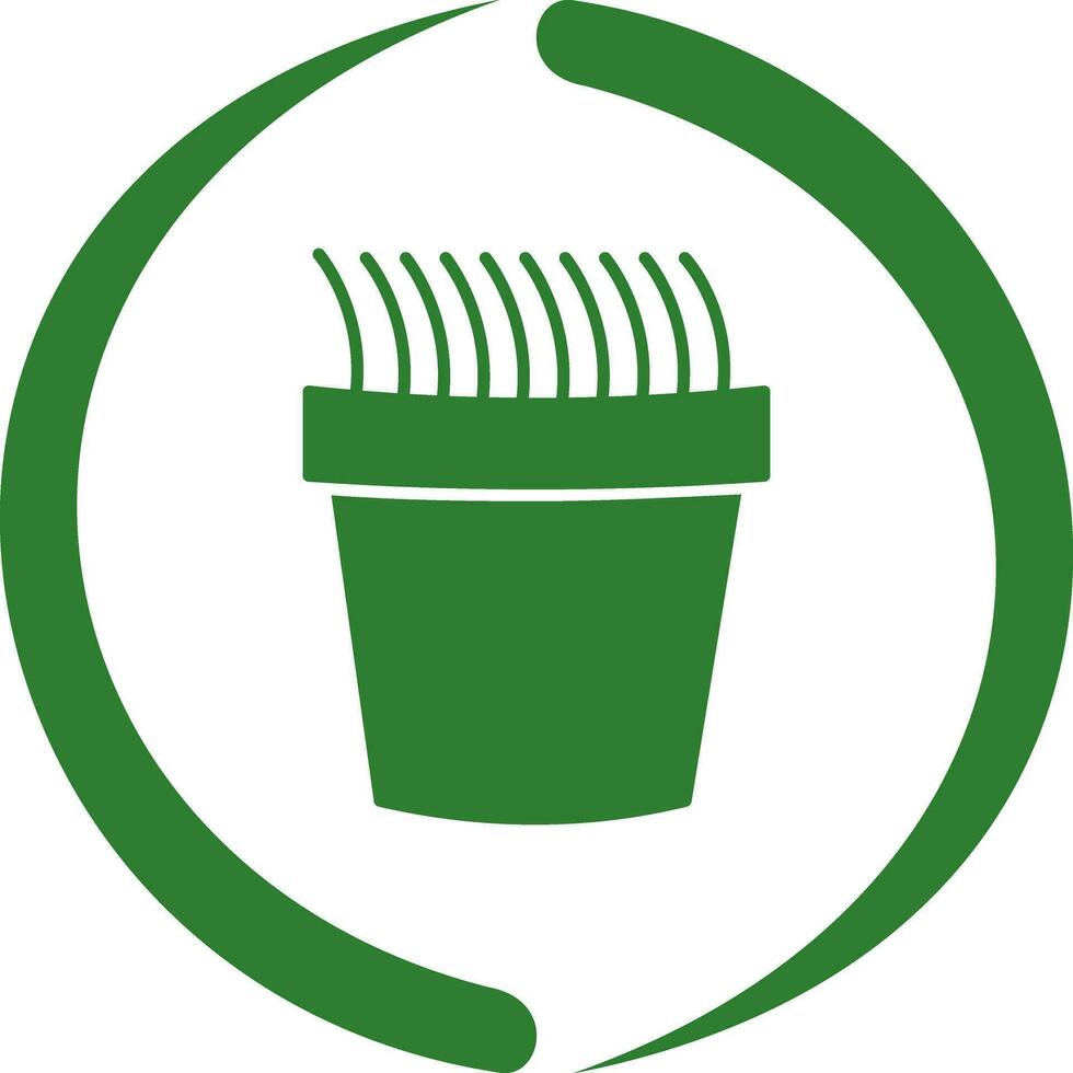 icône de vecteur de pot d'herbe