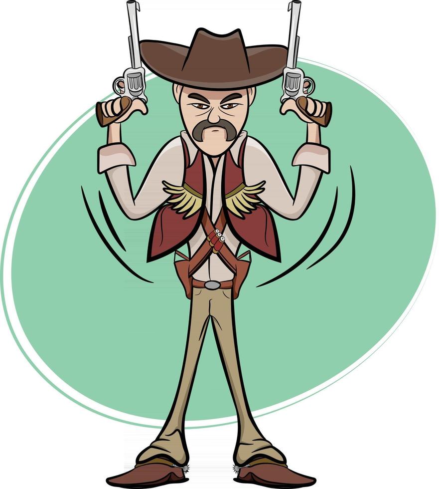 personnage de cow-boy du texas de l'ouest sauvage vecteur