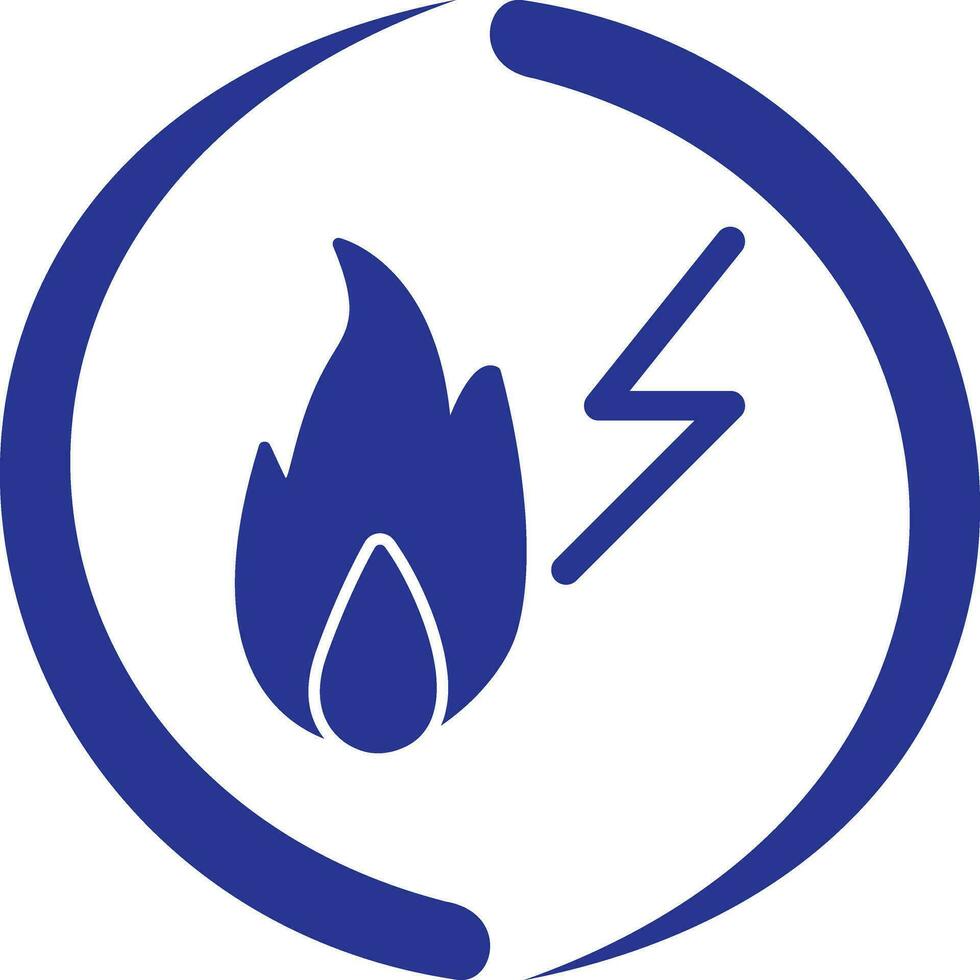icône de vecteur de feu électricité unique