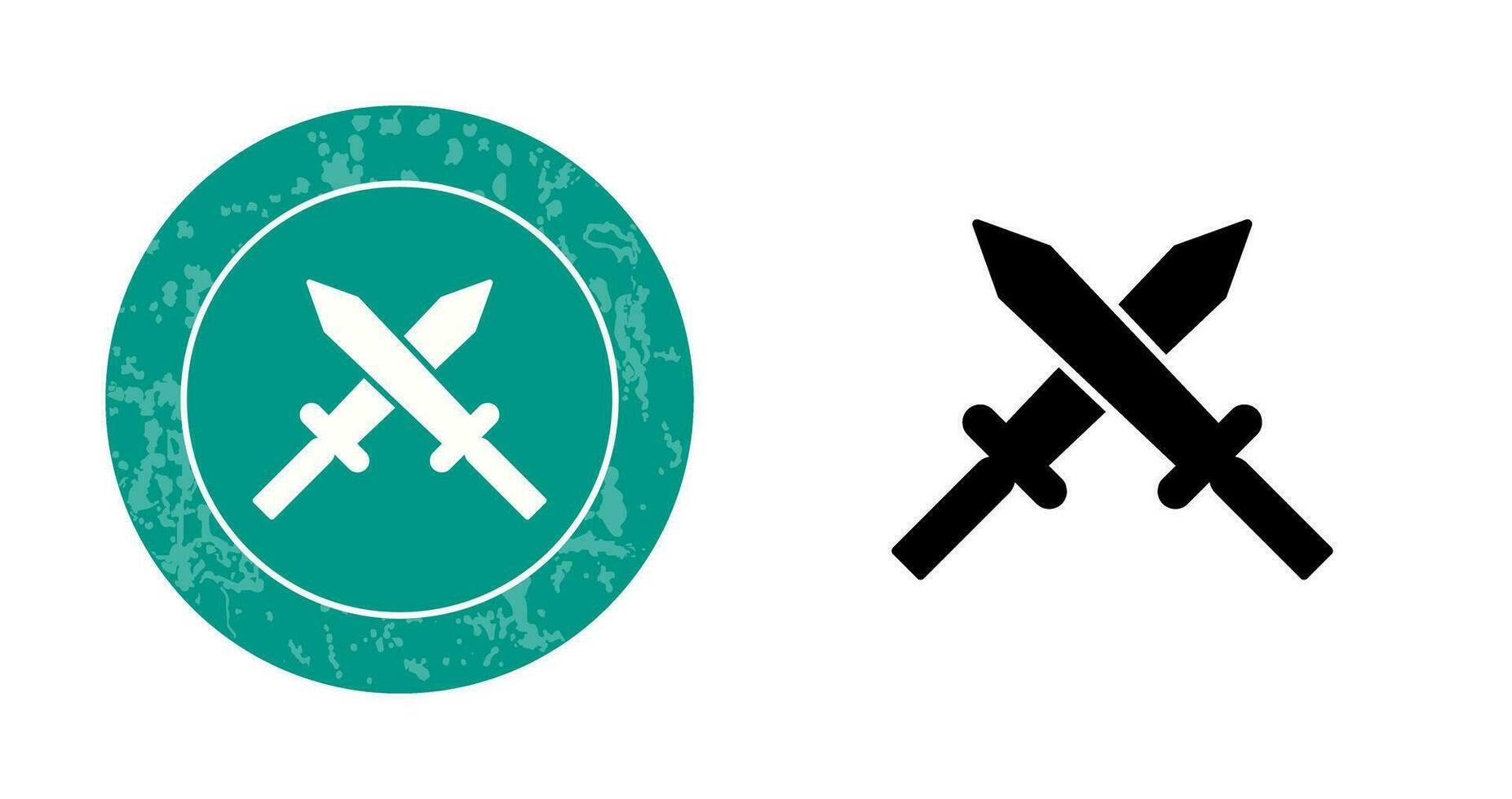 icône de vecteur unique deux épées