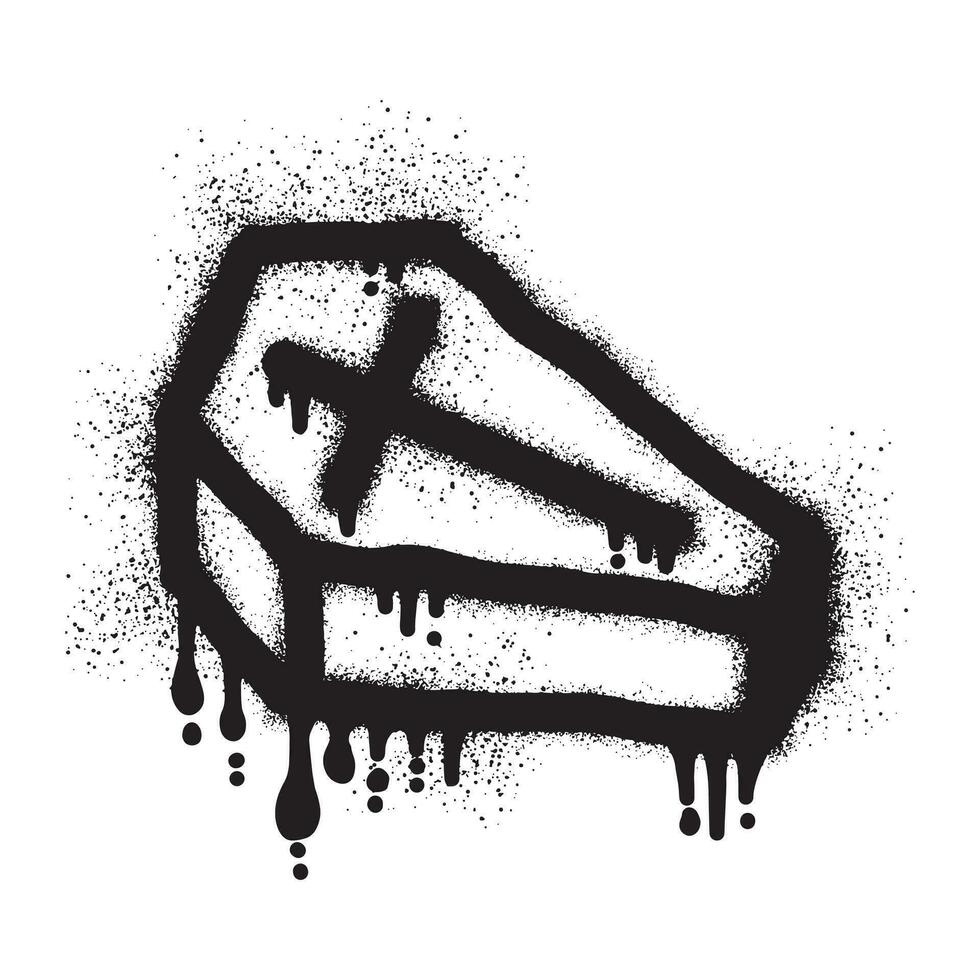 cercueil icône graffiti avec noir vaporisateur peindre vecteur