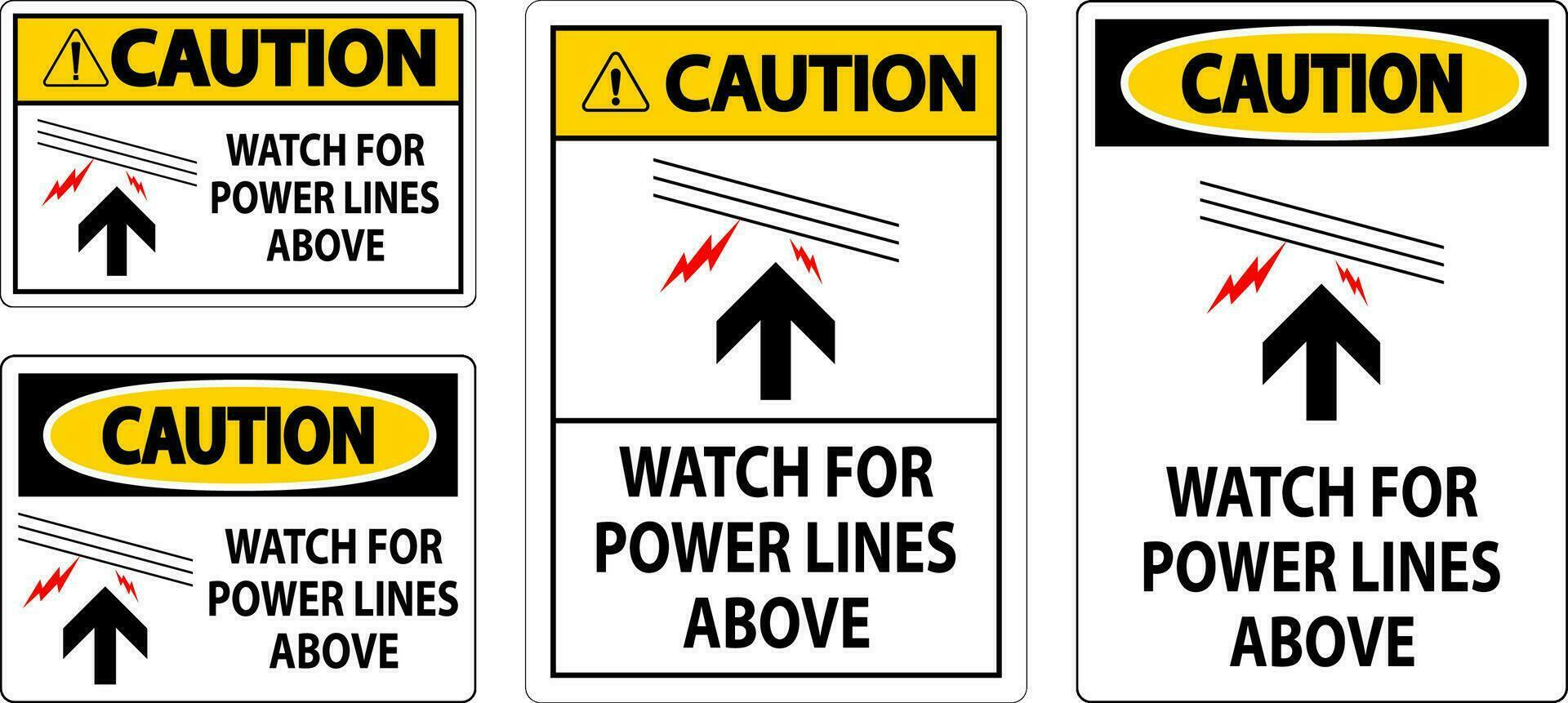 mise en garde signe regarder pour Puissance lignes au dessus vecteur