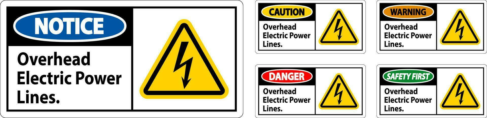 danger signe aérien électrique Puissance lignes vecteur