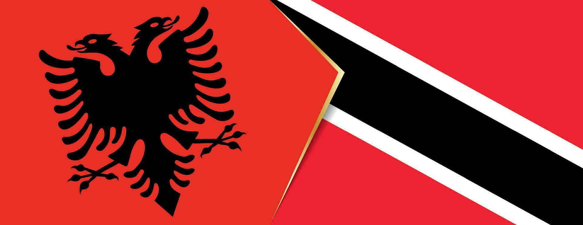 Albanie et Trinidad et Tobago drapeaux, deux vecteur drapeaux.