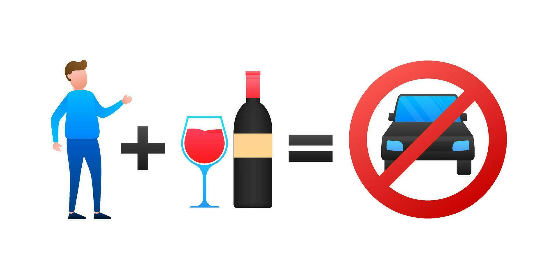 Don t boisson et conduire signe. non alcool. vecteur Stock illustration.