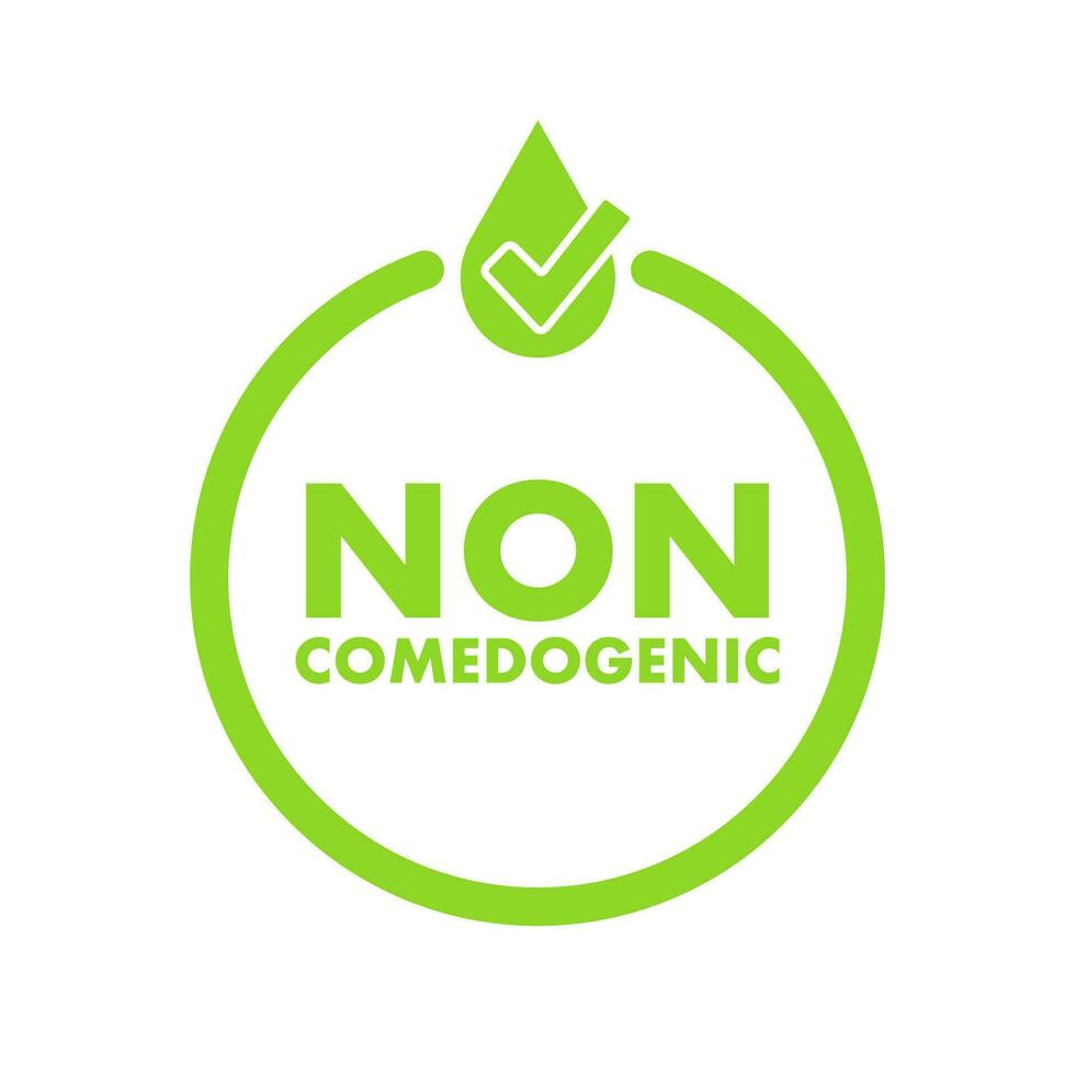 non comédogène vert logo. vecteur Stock illustration.