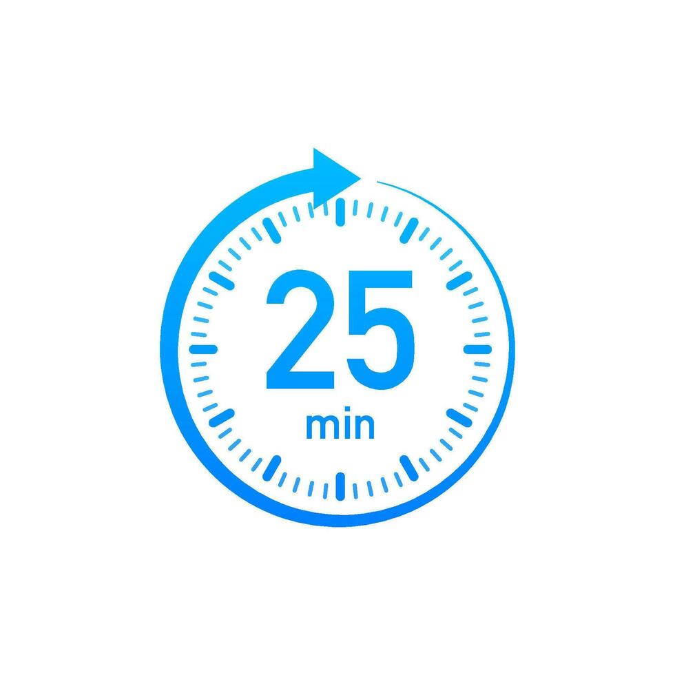 le 25 minutes, chronomètre vecteur icône. chronomètre icône dans plat style, minuteur sur sur Couleur Contexte. vecteur illustration