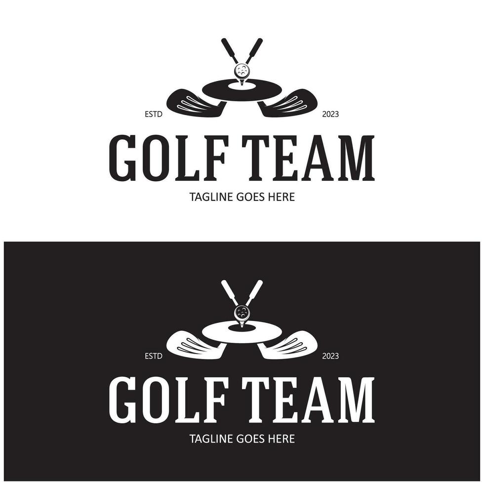 le golf Balle logo, le golf conception bâton logo, logo pour professionnel le golf équipe, le golf club, tournoi, le golf boutique entreprise, le golf cours, un événement vecteur