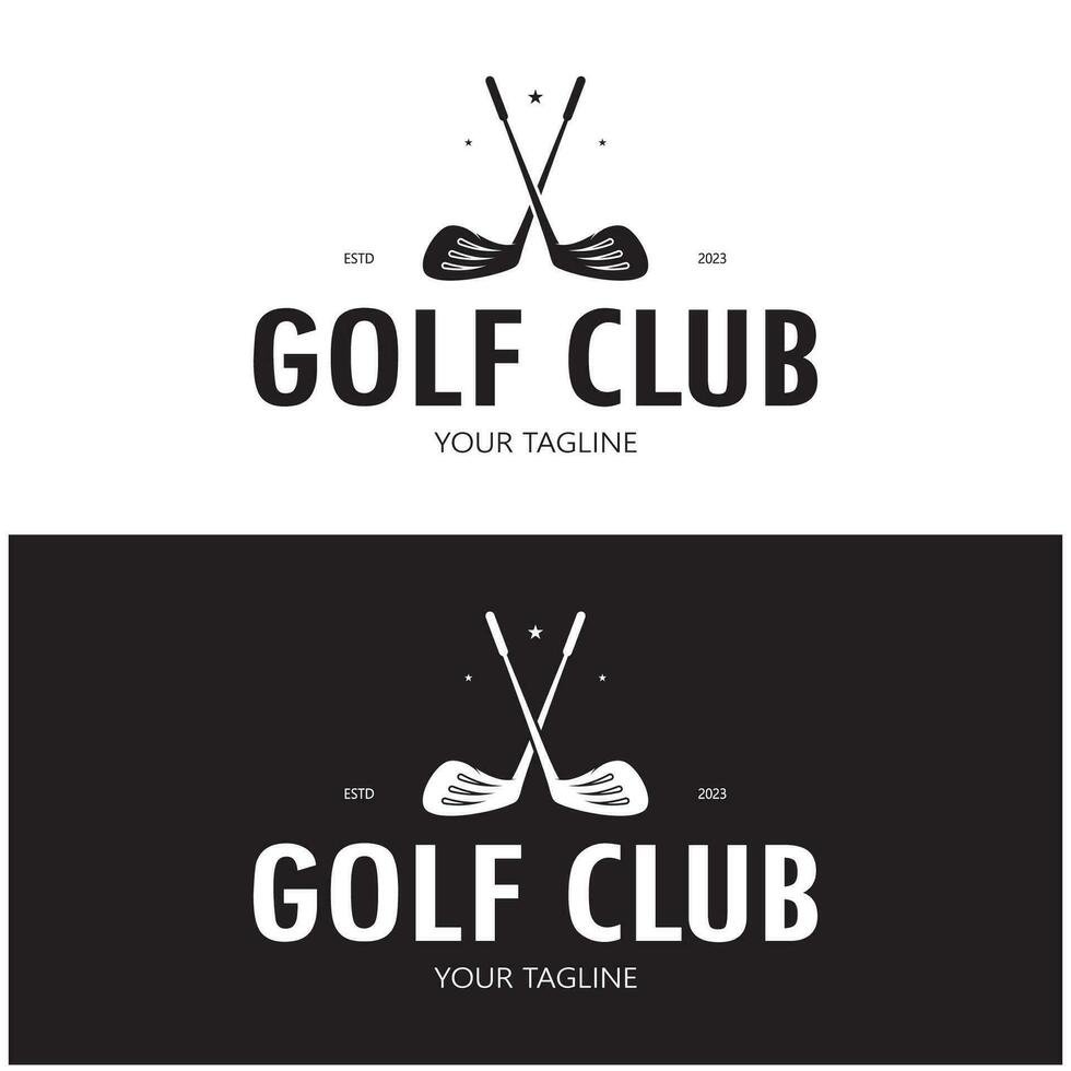le golf Balle logo, le golf conception bâton logo, logo pour professionnel le golf équipe, le golf club, tournoi, le golf boutique entreprise, le golf cours, un événement vecteur
