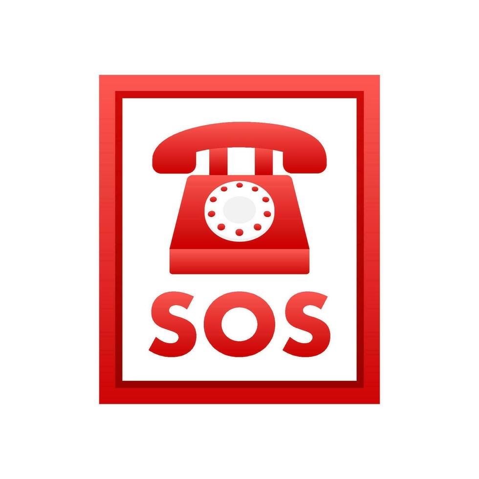 sos urgence appel. 911 appel. une cri pour aider. vecteur Stock illustration