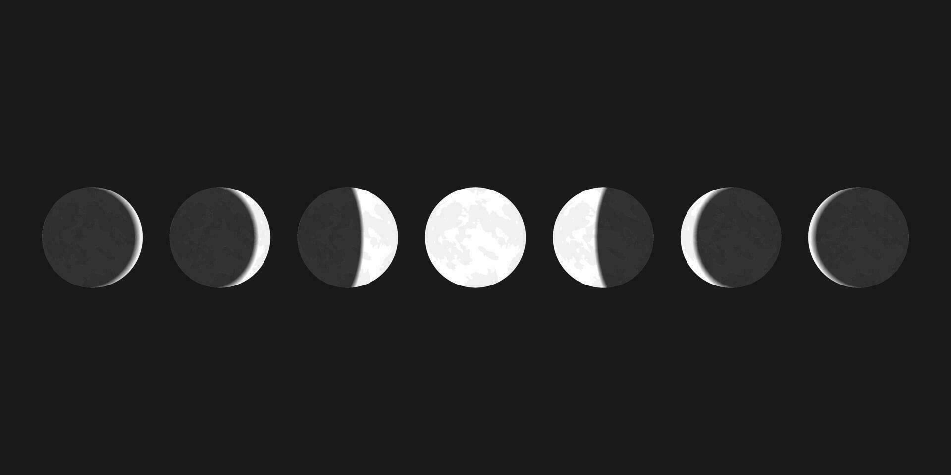 lune phases astronomie icône ensemble. vecteur Stock illustration