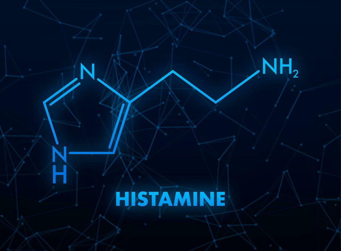 histamine concept chimique formule icône étiqueter, texte Police de caractère vecteur illustration.