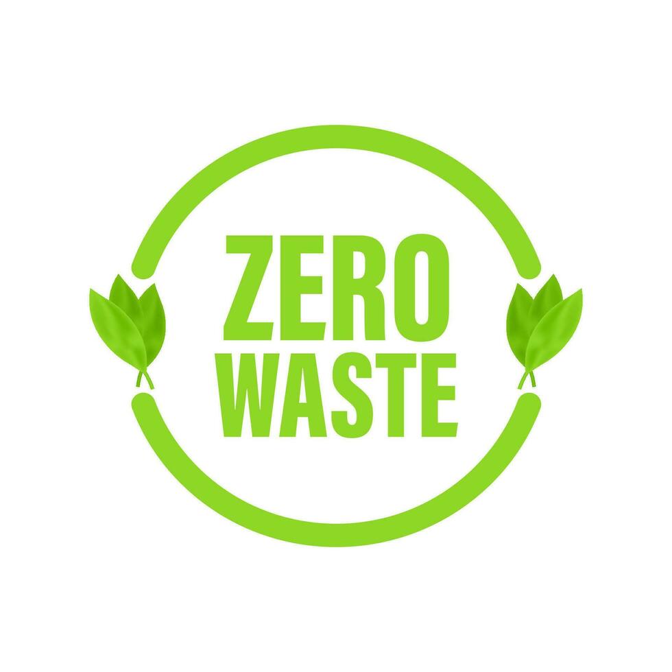 vert zéro déchets signe. vecteur logo illustration. griffonnage vecteur illustration