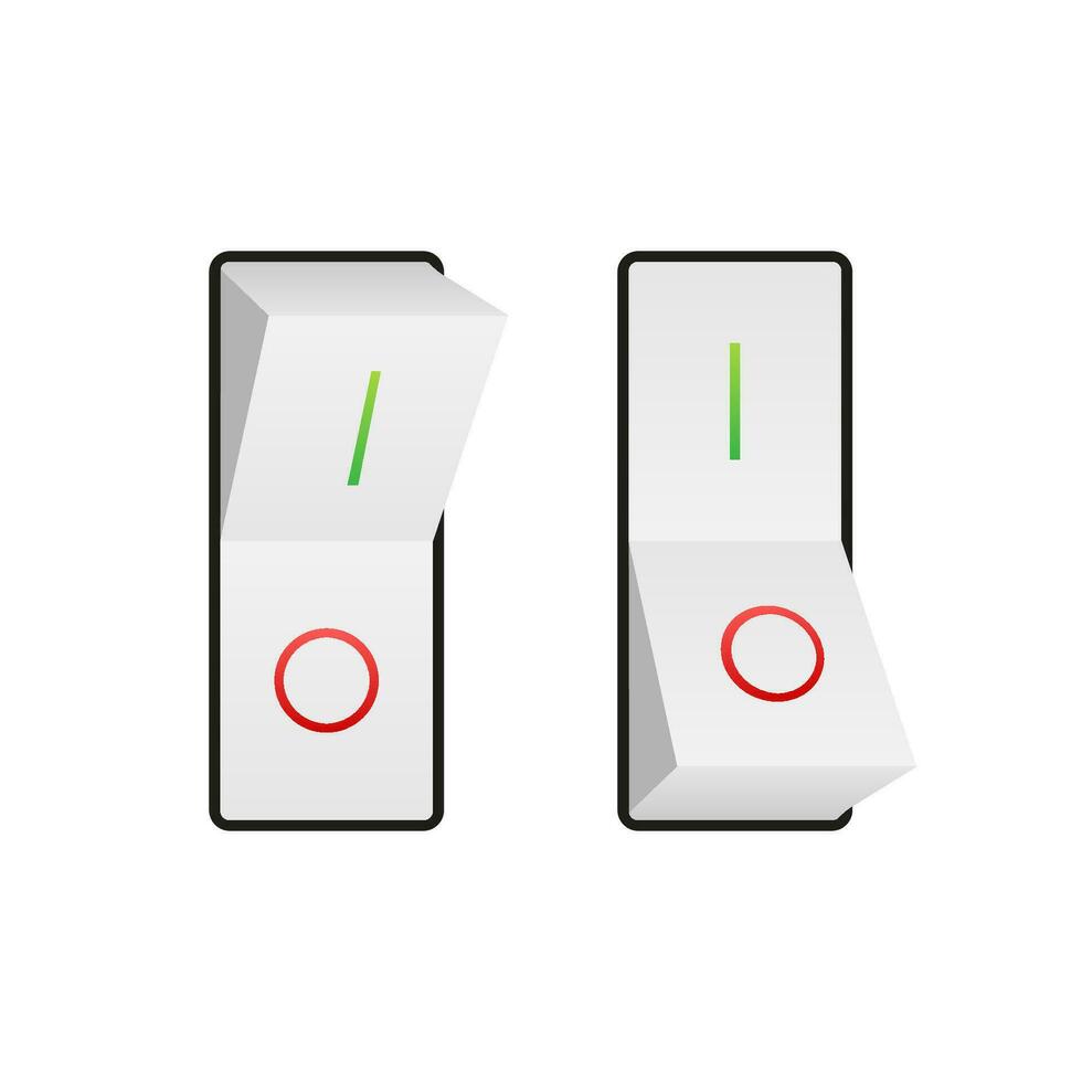 plat icône sur et de basculer commutateur bouton vecteur format. vecteur Stock illustration