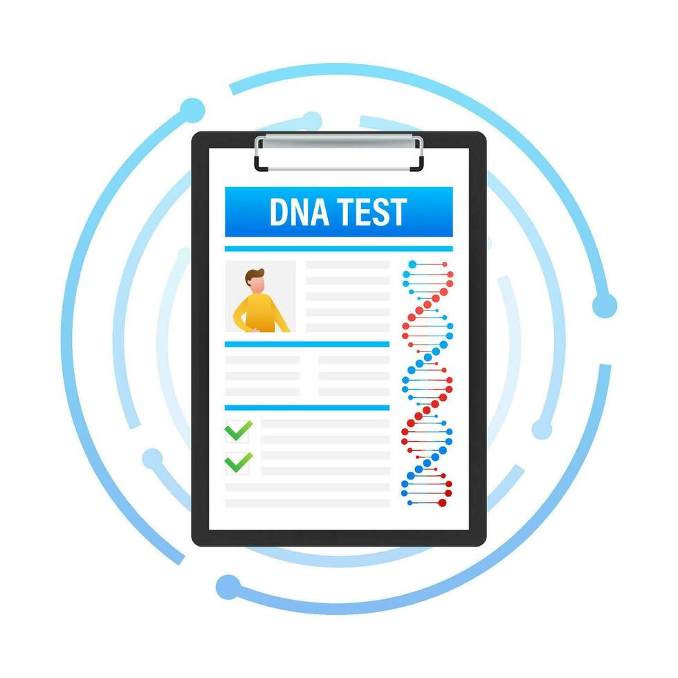 ADN essai, génétique diagnostic concept. génétique ingénierie concept. pouvez utilisation pour la toile bannière. désoxyribonucléique acide. vecteur illustration