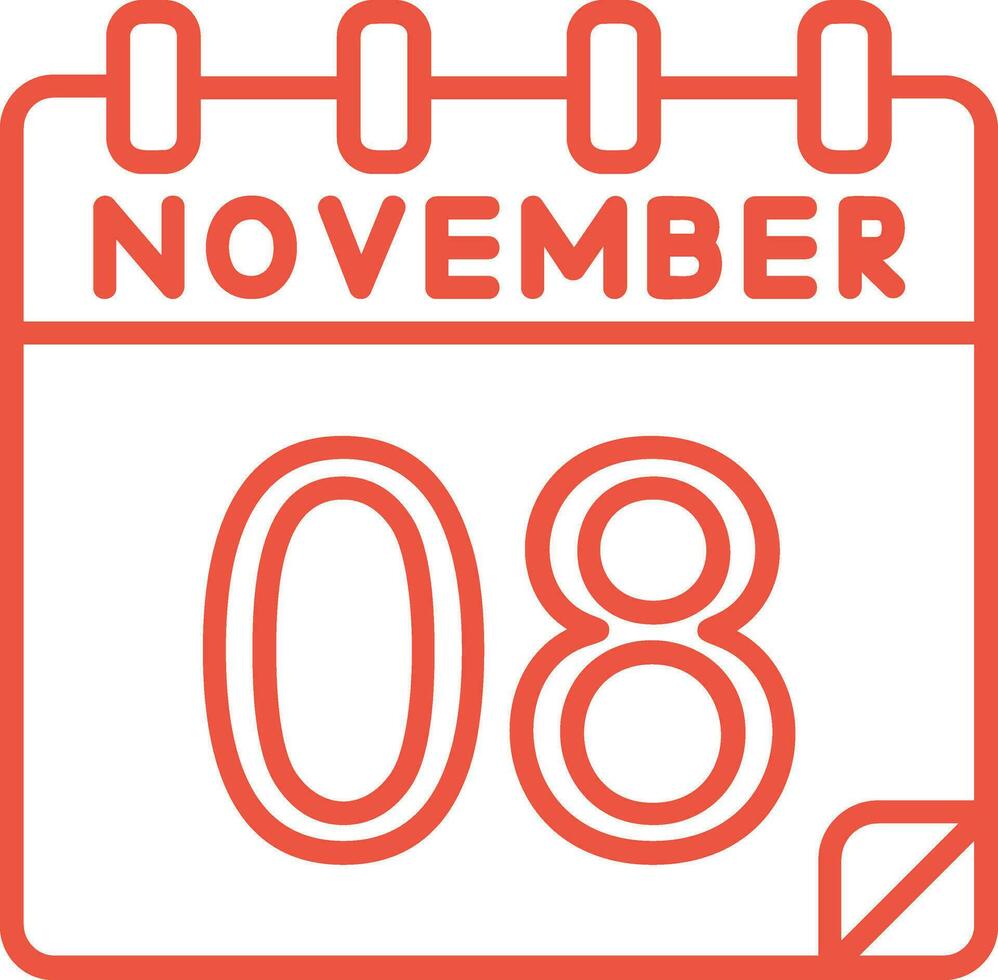 8 novembre vecteur icône