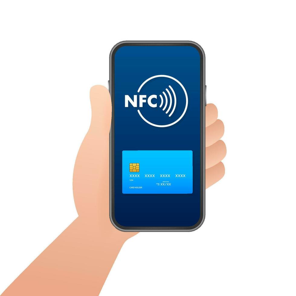 sans contact sans fil Payer signe logo. nfc technologie. vecteur Stock illustration