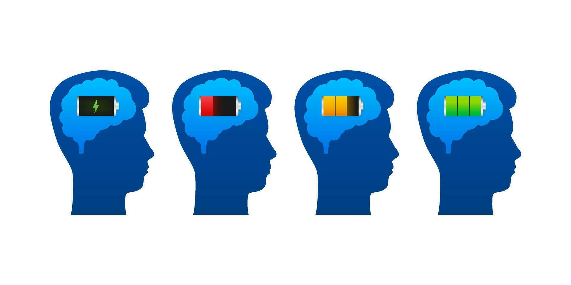 cerveau, pense chargement concept avec idée traité sur une ampoule bar. vecteur Stock illustration