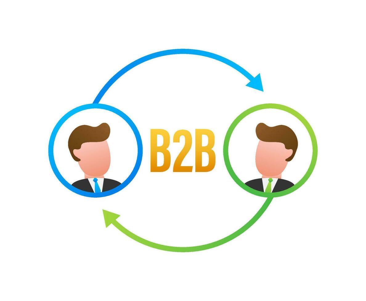 b2b Ventes la personne vente des produits. affaires à affaires ventes, b2b Ventes méthode. vecteur illustration