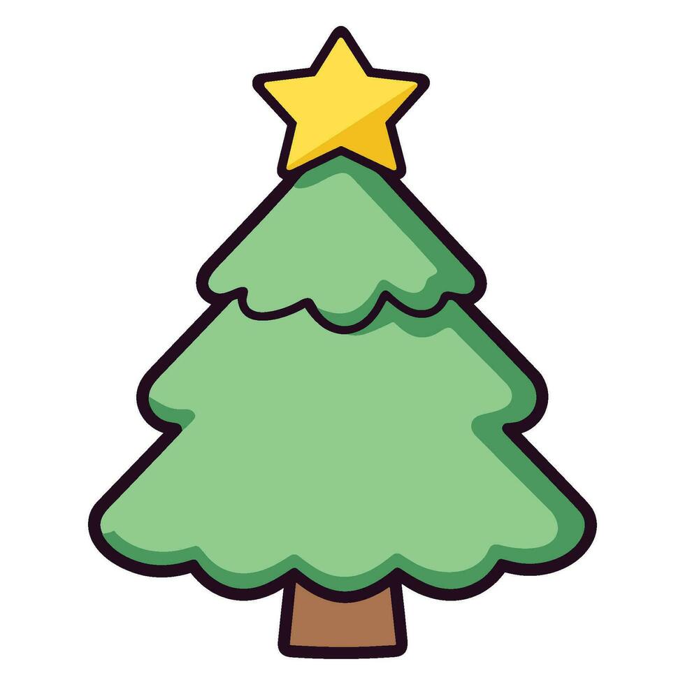 coloré Noël arbre vecteur illustration, Noël hiver arbre vecteur clipart