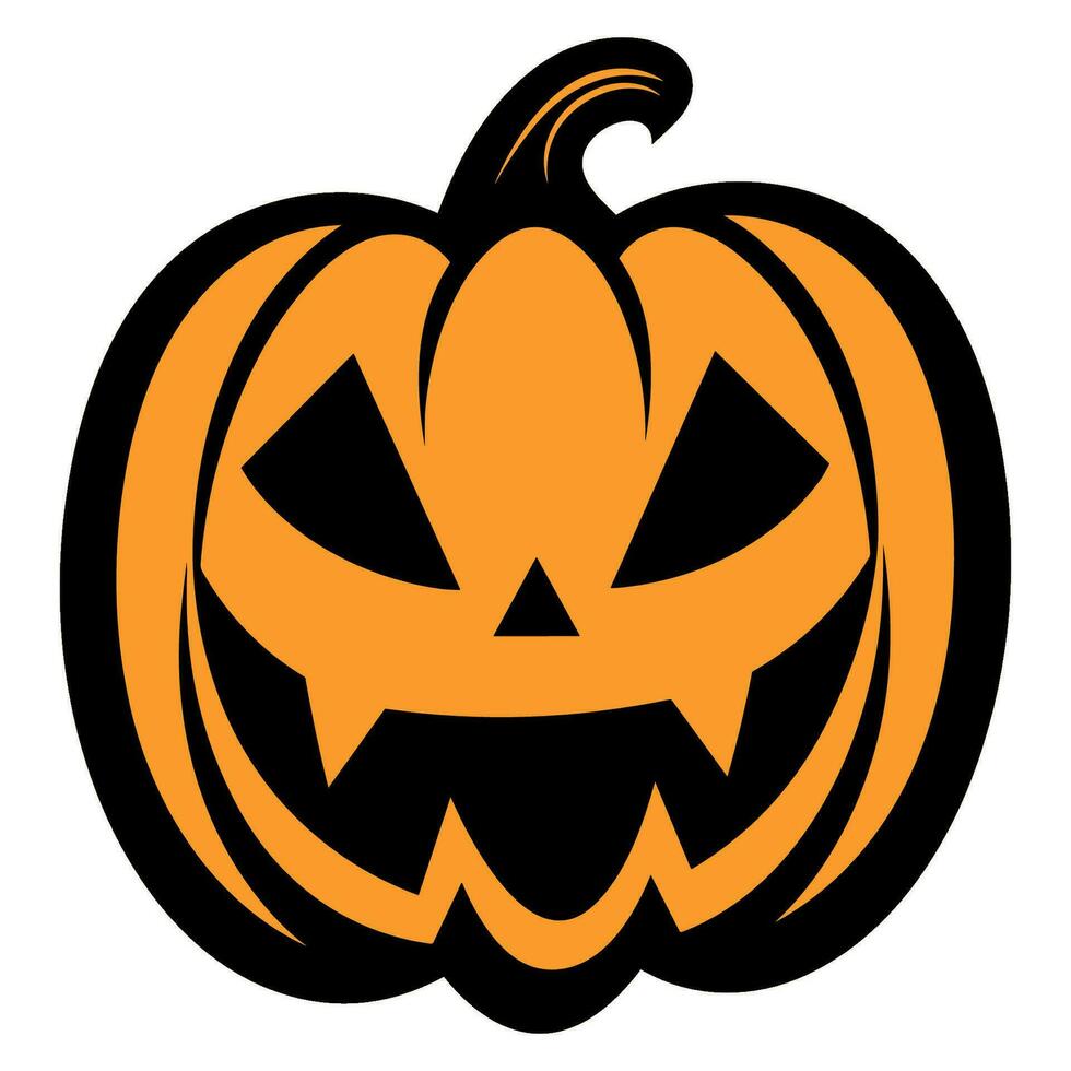gratuit Halloween effrayant citrouille vecteur clipart, Halloween terrifiant citrouille plat illustration