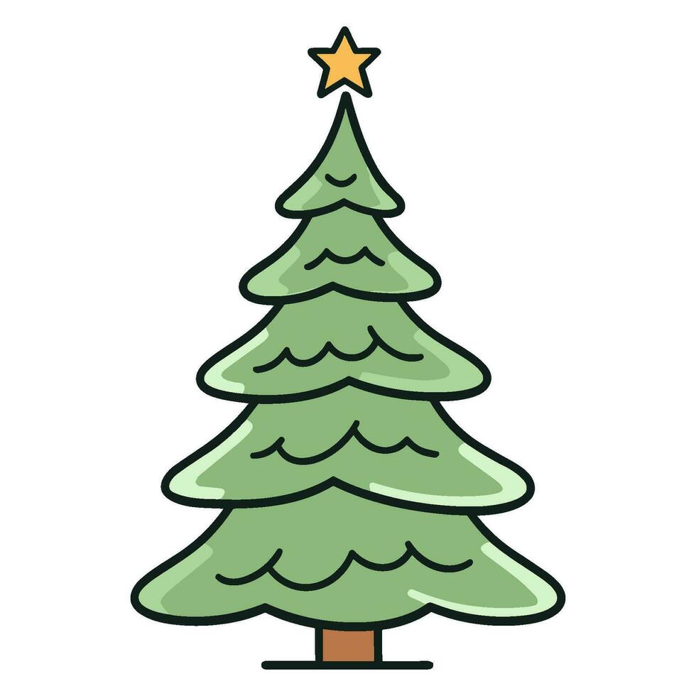 coloré Noël arbre vecteur illustration, Noël hiver arbre vecteur clipart