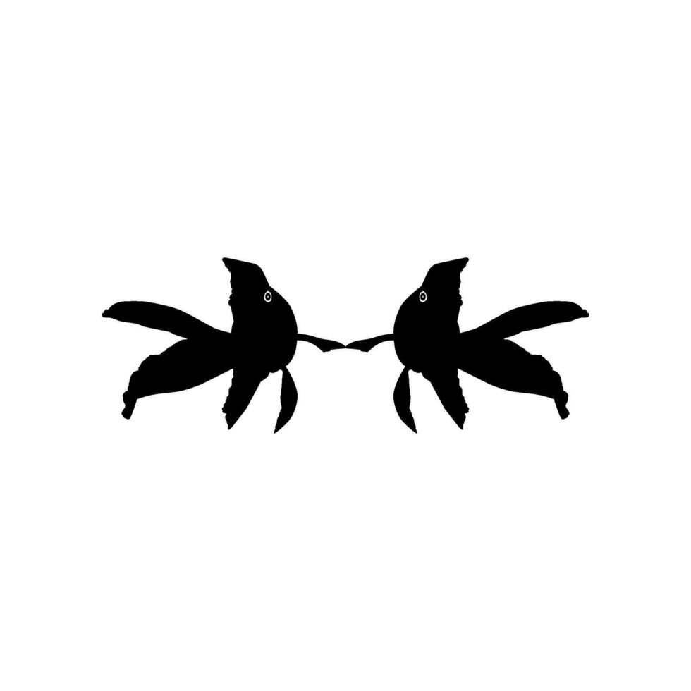 paire de le or poisson silhouette, pouvez utilisation pour logo gramme, art illustration, pictogramme, site Internet, décoration, ou graphique conception élément. vecteur illustration