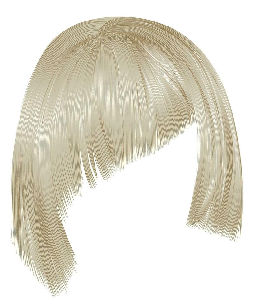 branché Cheveux blond couleurs .asymétrique kare avec oblique frange . vecteur